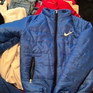 Blue Nike puff jacket